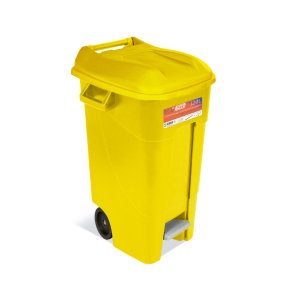 Affaldsbeholder 120 Liter i gul m, fodpedal