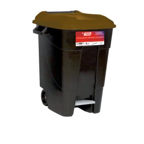 Affaldsbeholder 100 Liter i sort m, Brunt Lg og fodpedal