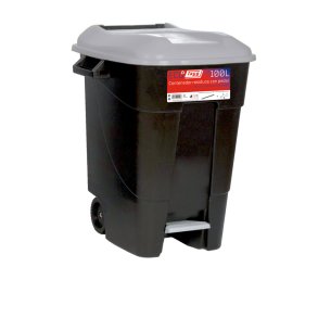 Affaldsbeholder 100 Liter i sort m, Grt Lg og fodpedal