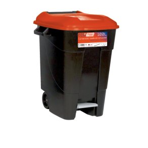 Affaldsbeholder 100 Liter i sort m, Rdt Lg og fodpedal