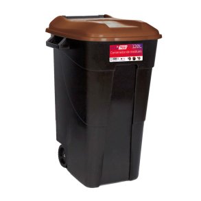 Affaldsbeholder 120 Liter i sort m, Brunt Lg