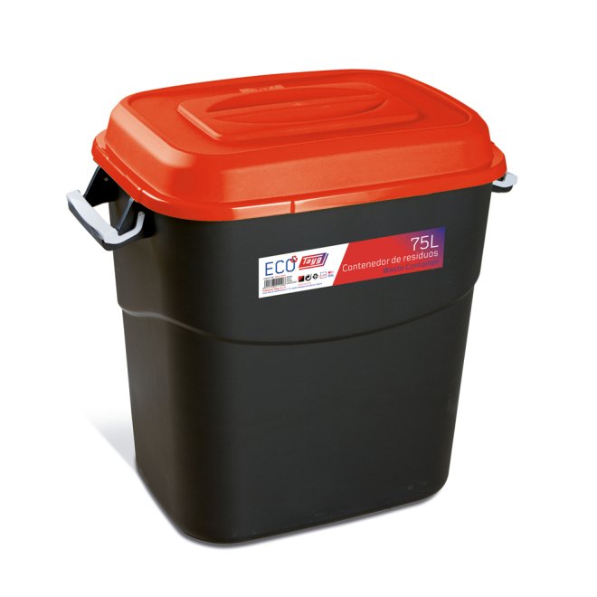 Affaldsbeholder 75 Liter i sort m, Rdt Lg