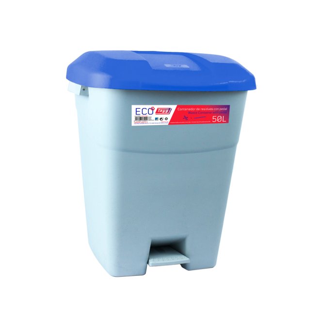 Affaldsbeholder 50 Liter i gr m, Blt Lg og fodpedal