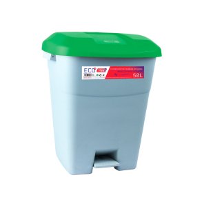 Affaldsbeholder 50 Liter i gr m, Grnt Lg og fodpedal