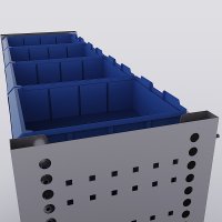 Bilreol med 20 plastkasser