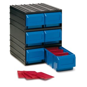 Kleinteilemagazin mit 6 Fchern und Raumteilen