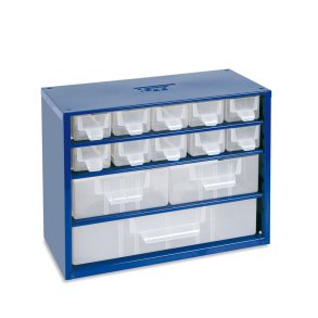 Kleinteilemagazin aus Stahl mit 13 Fchern