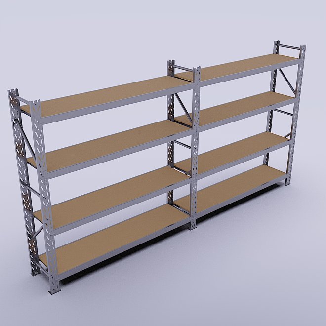 Lagerregal 2 Felder mit 4 B�den