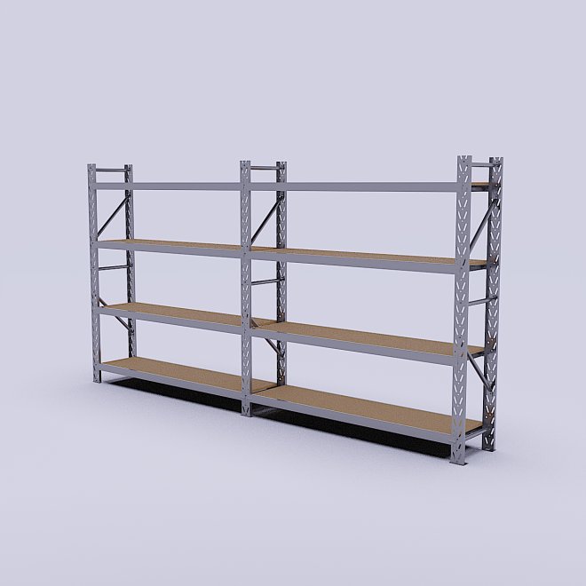 Lagerregal 2 Felder mit 4 B�den