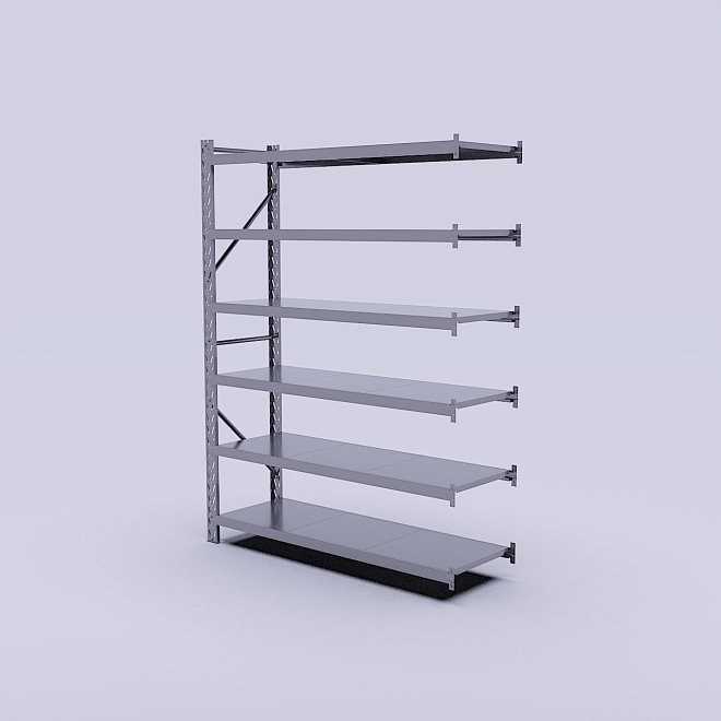 Lagerregal-Anbaufeld mit 6 Fachb&ouml;den