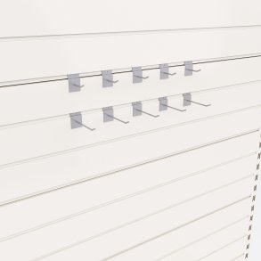 Sortiment med 10 enkla butikskrokar till rillpanel