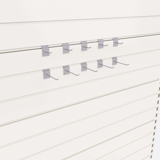 Sortiment med 10 enkla butikskrokar till rillpanel