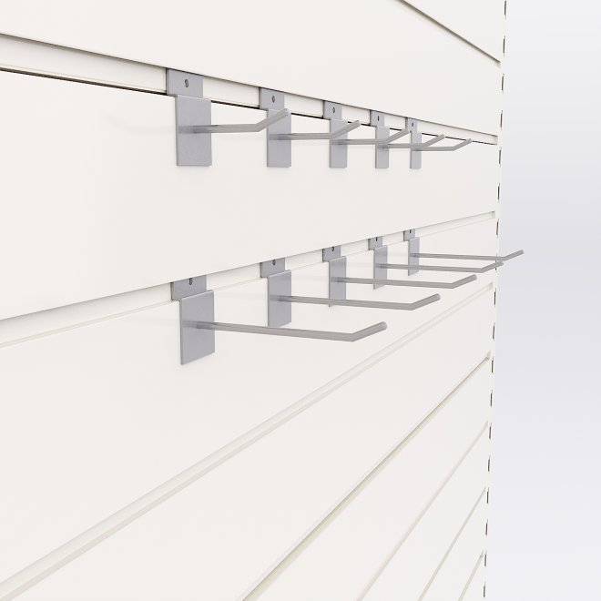 Sortiment med 10 enkla butikskrokar till rillpanel