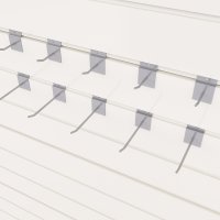 Sortiment med 10 enkla butikskrokar till rillpanel
