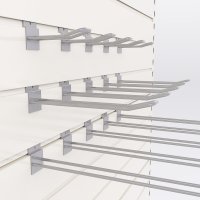 Sortiment med 15 dubbla butikskrokar till rillpanel