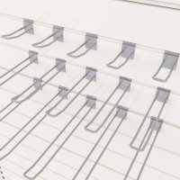 Sortiment med 15 dubbla butikskrokar till rillpanel