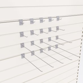 Sortiment med 20 enkla butikskrokar till rillpanel