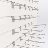 Sortiment med 30 enkla butikskrokar till rillpanel