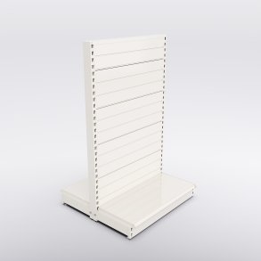 Butiksreol 1 fag dobbeltsidet med rillepanel
