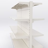 Butiksreol 2 fag dobbeltsidet med 3 metalhylder