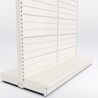 Butiksreol 2 fag dobbeltsidet med rillepanel