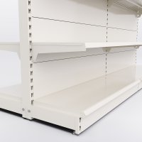 Butiksreol 2 fag dobbeltsidet med 3 metalhylder