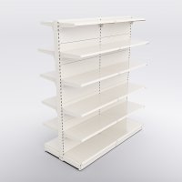 Butiksreol 2 fag dobbeltsidet med 5 metalhylder