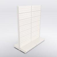 Butiksreol 2 fag dobbeltsidet med rillepanel