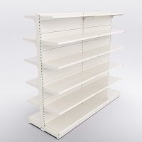 Butiksreol 2 fag dobbeltsidet med 5 metalhylder