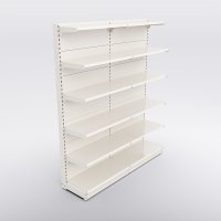 Butiksreol 2 fag enkeltsidet med 5 metalhylder