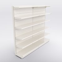 Butiksreol 2 fag enkeltsidet med 5 metalhylder