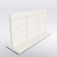Butiksreol 3 fag dobbeltsidet med rillepanel