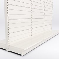 Butiksreol 3 fag dobbeltsidet med rillepanel