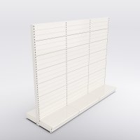 Butiksreol 3 fag dobbeltsidet med rillepanel