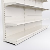 Butiksreol 3 fag enkeltsidet med 3 metalhylder