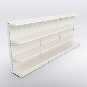 Butiksreol 3 fag enkeltsidet med 3 metalhylder