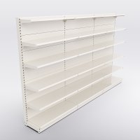 Butiksreol 3 fag enkeltsidet med 5 metalhylder