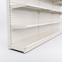 Butiksreol 3 fag enkeltsidet med 5 metalhylder