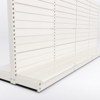 Butiksreol 4 fag dobbeltsidet med rillepanel