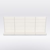 Butiksreol 4 fag dobbeltsidet med rillepanel