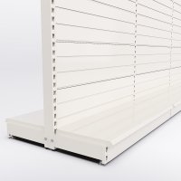 Butiksreol 4 fag dobbeltsidet med rillepanel