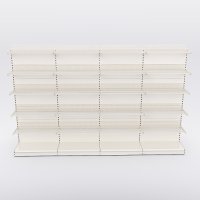 Butiksreol 4 fag dobbeltsidet med 5 tr�dhylder