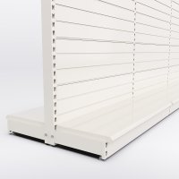 Butiksreol 4 fag dobbeltsidet med rillepanel