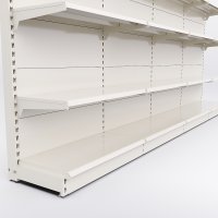Butiksreol 4 fag enkeltsidet med 3 metalhylder