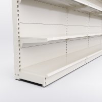 Butiksreol 4 fag enkeltsidet med 3 metalhylder