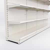Butiksreol 4 fag enkeltsidet med 5 metalhylder