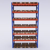 Palettenregal 1 Feld mit 6 Trageebenen