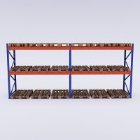 Palettenregal 2 Felder mit 2 Trageebenen