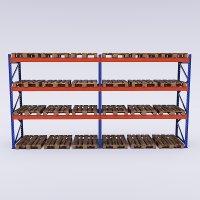 Palettenregal 2 Felder mit 3 Trageebenen
