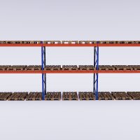 Palettenregal 3 Felder mit 2 Trageebenen